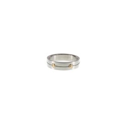  Phebus - Bague Acier gris + Rond or -  140009 