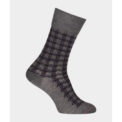  Chaussettes Pied de coq Laine Gris - LABONAL 38991 3200 