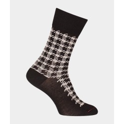  Chaussettes Pied de coq Laine Noir - LABONAL 38991 8000 