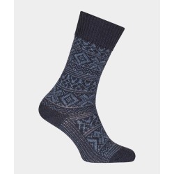  Chaussettes Motifs norvégien bicolores épaisses Polyamide Bleu - LABONAL 35255 1000 