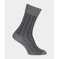  Chaussettes Ajourées all over géométriques Laine Gris - LABONAL 38984 3200 