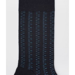  Chaussettes Ajourées all over géométriques Laine Bleu - LABONAL 38984 1000 