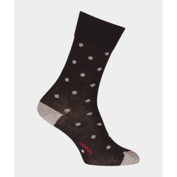  Chaussettes Pois Laine Noir - LABONAL 38995 8000 