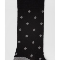  Chaussettes Pois Laine Noir - LABONAL 38995 8000 