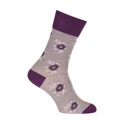  Chaussettes Fleurs Laine Gris - LABONAL 38994 3200 