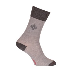 Rhombus socks wool grey