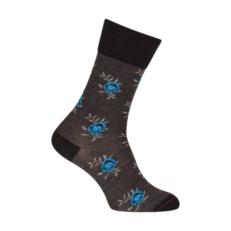  Chaussettes Fleurs Laine Anthracite - LABONAL 38994 3000 