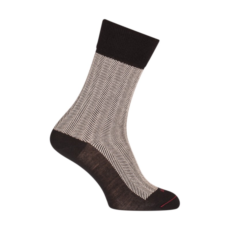  Chaussettes Chevrons Laine Noir - LABONAL 38996 8000 