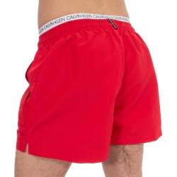  Short de bain court avec double ceinture - Lipstick Red - CALVIN KLEIN KM0KM00310-654 