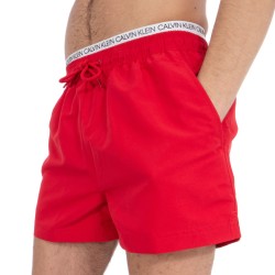 Shorts de baño cortos con cinturón doble - lápiz labial red