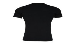 T-shirt 318 pur coton manches courtes col en V noir - ref :  0318 0007