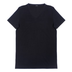  T-shirt col V Supreme Cotton - noir - HOM 401331-0004 