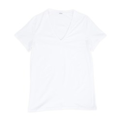  T-shirt col V Supreme Cotton - blanc - HOM 401331-0003 