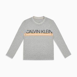  T-shirt  Calvin Klein à manche longue avec logo - gris - CALVIN KLEIN NM1772E-080 