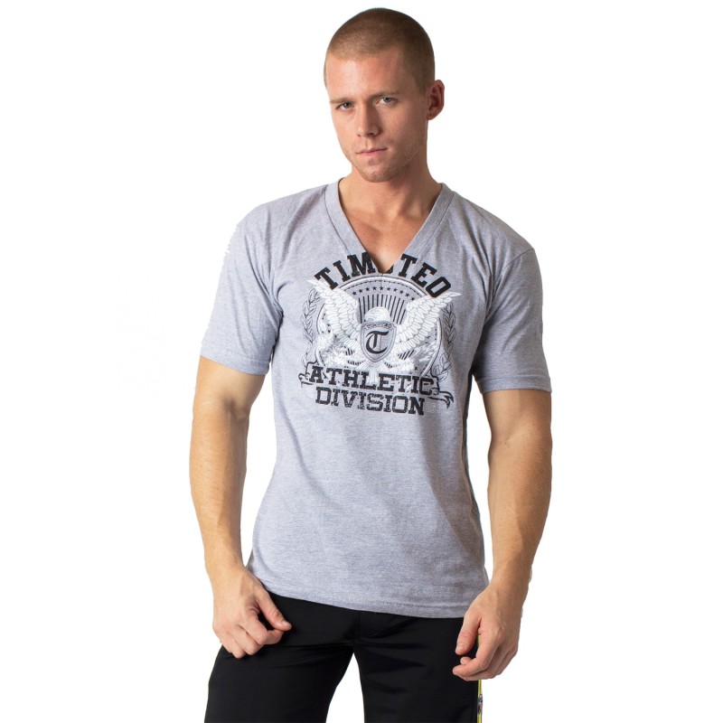 acheter-des-articles-de-mode-pour-homme-Timotéo-T-shirt VNeck gris - T-shirt manches courtes