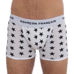  Boxer long étoiles - blanc - GARÇON FRANÇAIS BOXER18-BLANC ETOILES 