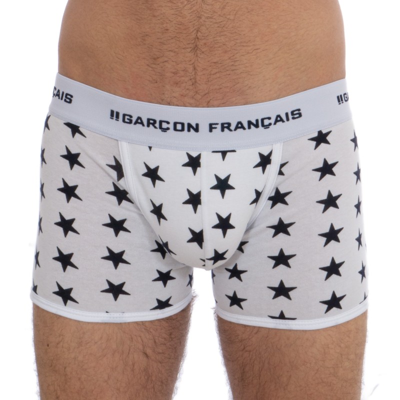  Boxer long blanc étoiles - blanc - GARÇON FRANÇAIS BOXER18-BLANC ETOILES 