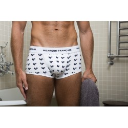  Boxer blanc étoiles - blanc - GARÇON FRANÇAIS SHORTY18-BLANC COQS 