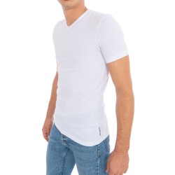  T-Shirt Stretch Cotton - blanc - BIKKEMBERGS B41300T41-1100 