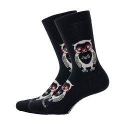  Chaussettes Hibou Anthracite chiné - DAGOBERT À L’ENVERS DAGO41-NOIR 