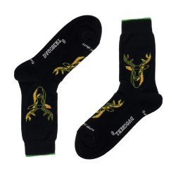  Chaussettes réversibles Cerf Noir Intérieur Vert pomme - DAGOBERT À L’ENVERS DAGG40-NOIR/VERT 