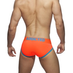  Slip swimderwear Néon avec cockring - orange - ADDICTED AD917 C32 