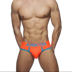  Slip swimderwear Néon avec cockring - orange - ADDICTED AD917 C32 