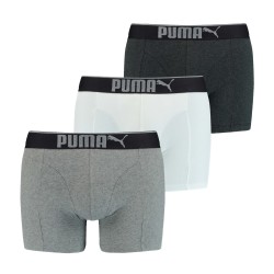  Pack de 3 bóxers Lifestyle Sueded de algodón - Blanco gris y negro - PUMA 681030001-325 