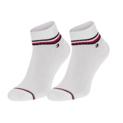  Confezione da 2 paia di calzini - bianchi con stampa a righe tricolori - TOMMY HILFIGER 100001094-300 