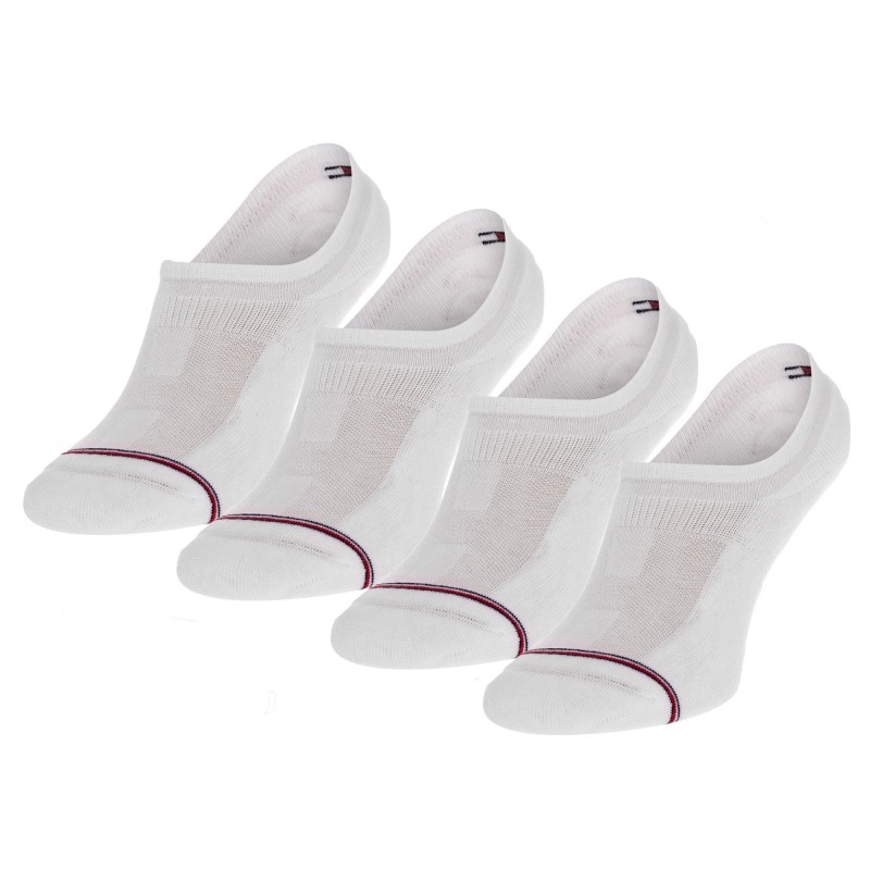  Paquete de 2 pares de calcetines - blanco con estampado de rayas tricolores - TOMMY HILFIGER 100001095-300 