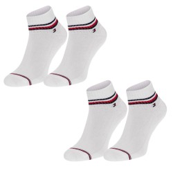 Pack of 2 pairs of socks - white with tricolor striped print