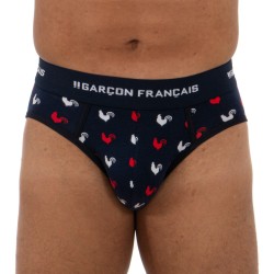  Flag Cock Brief - GARÇON FRANÇAIS SLIP18-TRICOLORE COQS 