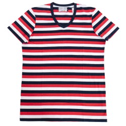 V tricolor stripes T-shirt