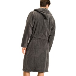  Pure Cotton Hooded Bathrobe - grey - TOMMY HILFIGER 2S87905573-884 