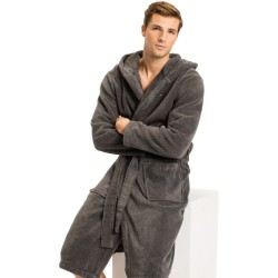  Pure Cotton Hooded Bathrobe - grey - TOMMY HILFIGER 2S87905573-884 