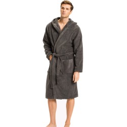  Pure Cotton Hooded Bathrobe - grey - TOMMY HILFIGER 2S87905573-884 