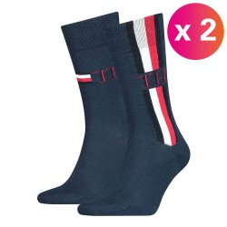  2-Pack Stripe Ankle Length Socks - TOMMY HILFIGER 100001492-002 