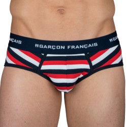  Slip Rayures Tricolores - GARÇON FRANÇAIS SLIP16 ROUGE/MARINE/BLANC 