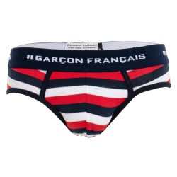  Slip Rayures Tricolores - GARÇON FRANÇAIS SLIP16 ROUGE/MARINE/BLANC 