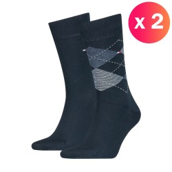  2-Pack Check Socks - TOMMY HILFIGER 100001495-356 