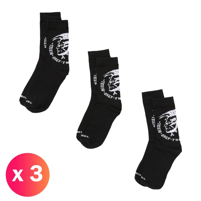  SKM-RAY-THREEPACK - Chaussettes ( lot de 3 ) noir - DIESEL 00SAYH-0EASX-900 