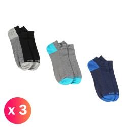 SKM-GOST-THREEPACK - calzini alla caviglia a blocchi di colore (set di 3)