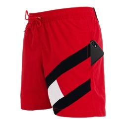  Mittellange Slim Fit Badeshorts mit Flag - rot - TOMMY HILFIGER UM0UM02048-XLG 