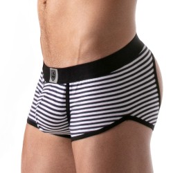  Boxer Bottomless Stripes Push-Up Noir - TOF PARIS TOF102N 