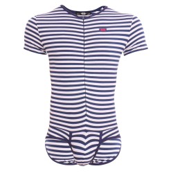  Bodysuit Cotton - rayures marine - ES COLLECTION UN486 09SA 