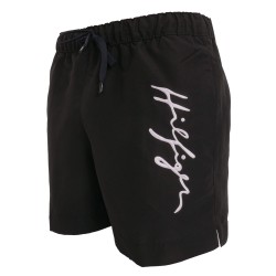  Short de bain mi-long à logo signature - noir - TOMMY HILFIGER UM0UM02060-BDS 