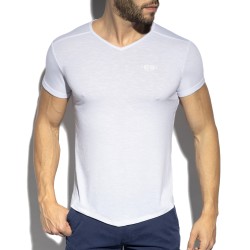  T-shirt col V FLAME - blanc - ES COLLECTION TS283-C01 