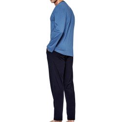  Pyjama Eden Park coton bio - bleu - EDEN PARK E501G59-K78 