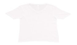  T-Shirt Col V Casual Rib - blanc - HOM 401426-0003 