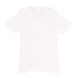  T-Shirt Col V Casual Rib - blanc - HOM 401426-0003 